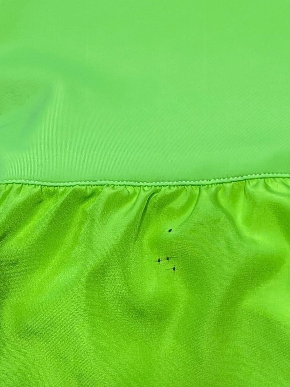 Women High-Waisted Neon Green Actiwear Short With Adjustable Side Ties Sz L - Picture 9 of 9